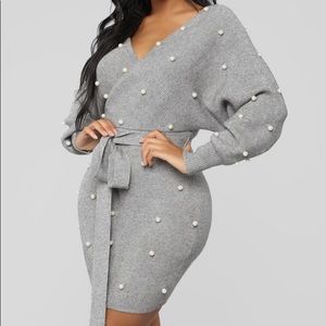 Grey sweater dress